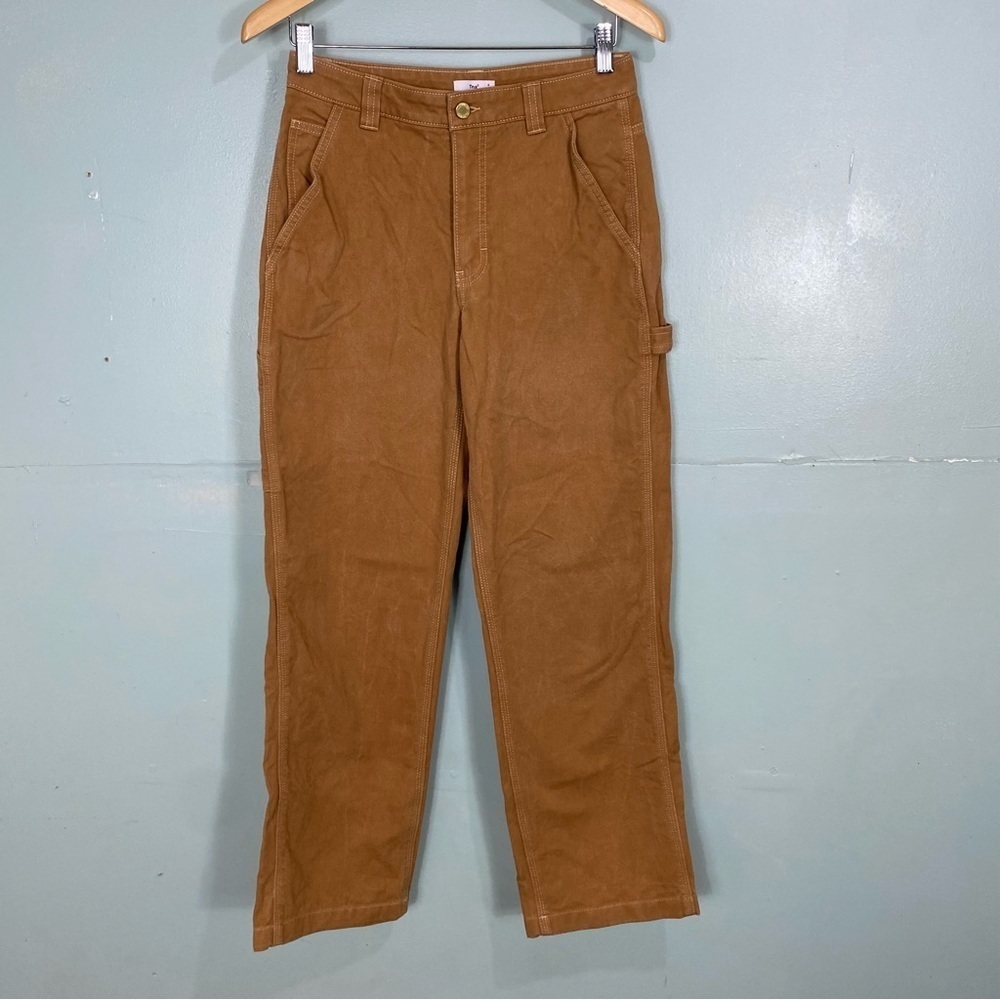 Aritzia TNA Greenwitch Pant Carpenter Tan Camel Sz 4 Straight Leg